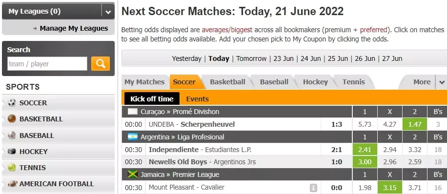 Обзор сервиса OddsPortal