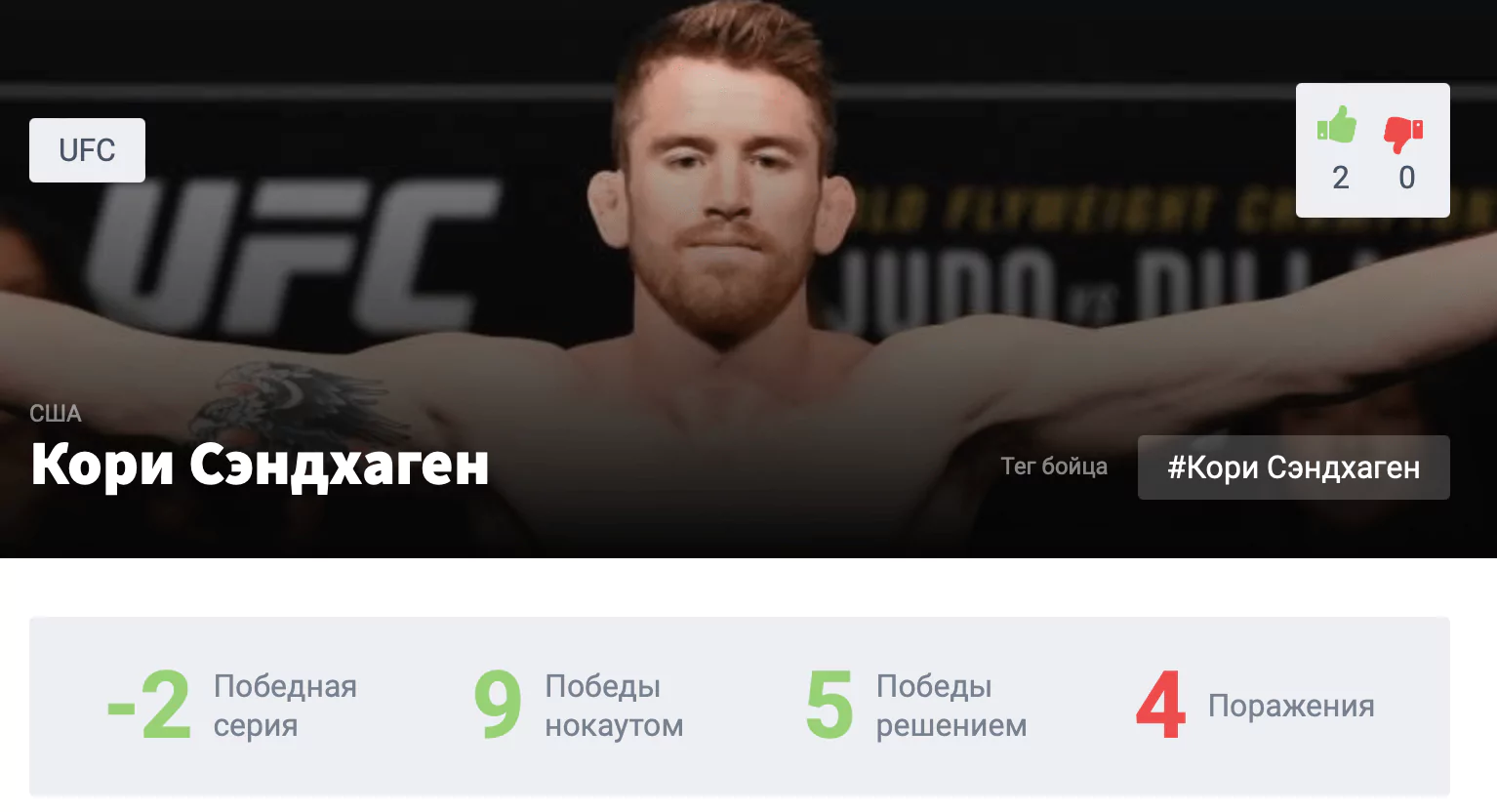 Прогноз на бой Кори Сэндхаген – Сонг Ядонг