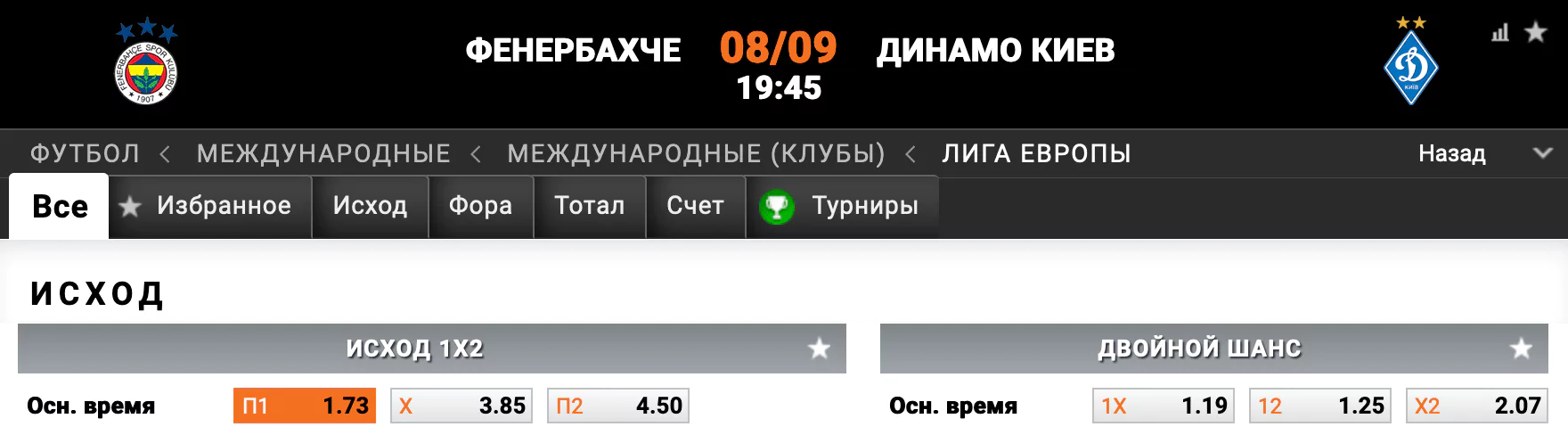 Фенербахче — Динамо Киев. Смогут ли киевляне снова огорчить турецкую команду?
