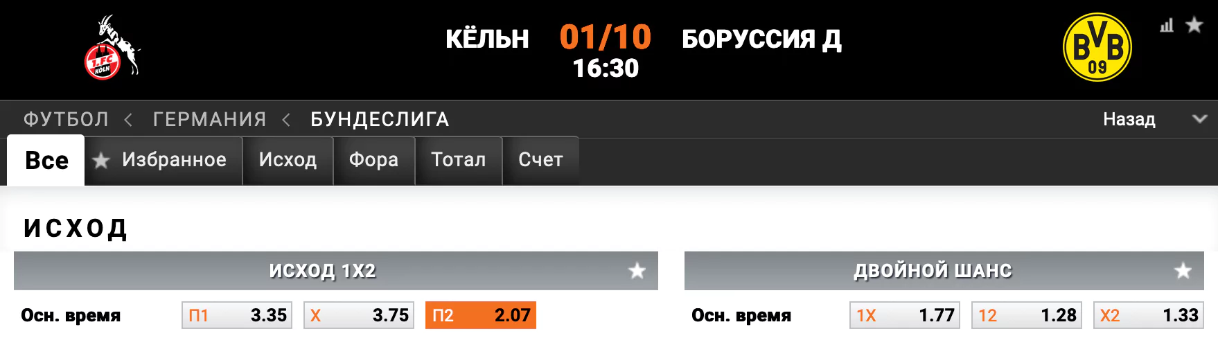 Кельн – Боруссия Д. Возьмут ли Шмели три очка в этом матче?