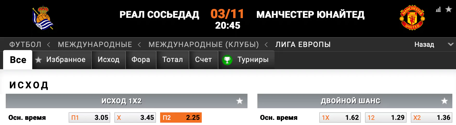 Реал Сосьедад – Манчестер Юнайтед. Какая команда займет первое место в группе?