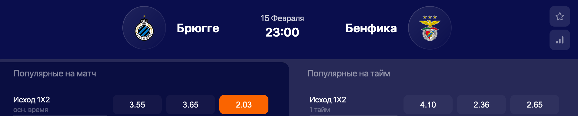Брюгге – Бенфика. Продолжат ли «орлы» беспроигрышную серию в турнире?