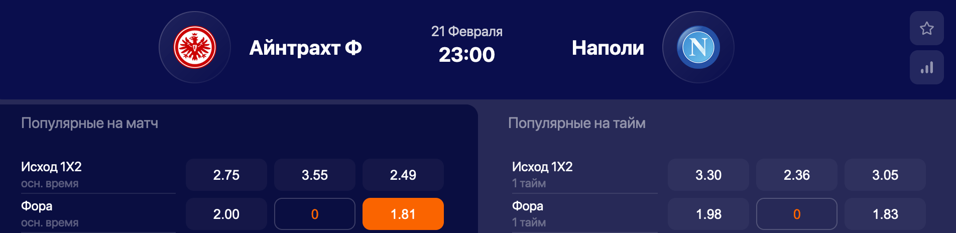Айнтрахт – Наполи. Сумеют ли «орлы» остановить неаполитанцев?