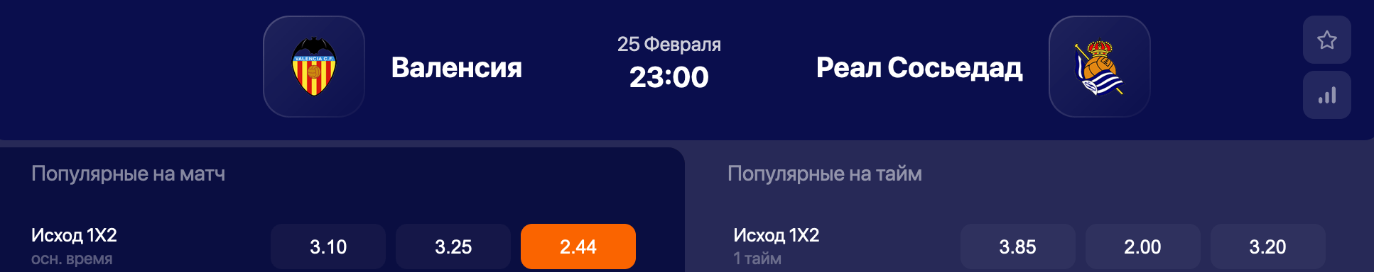 Валенсия – Реал Сосьедад. Возьмут ли хозяева очки?