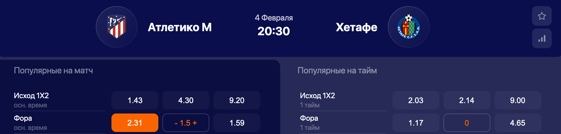 Атлетико – Хетафе. Сумеют ли гости отобрать очки у «матрасников»?