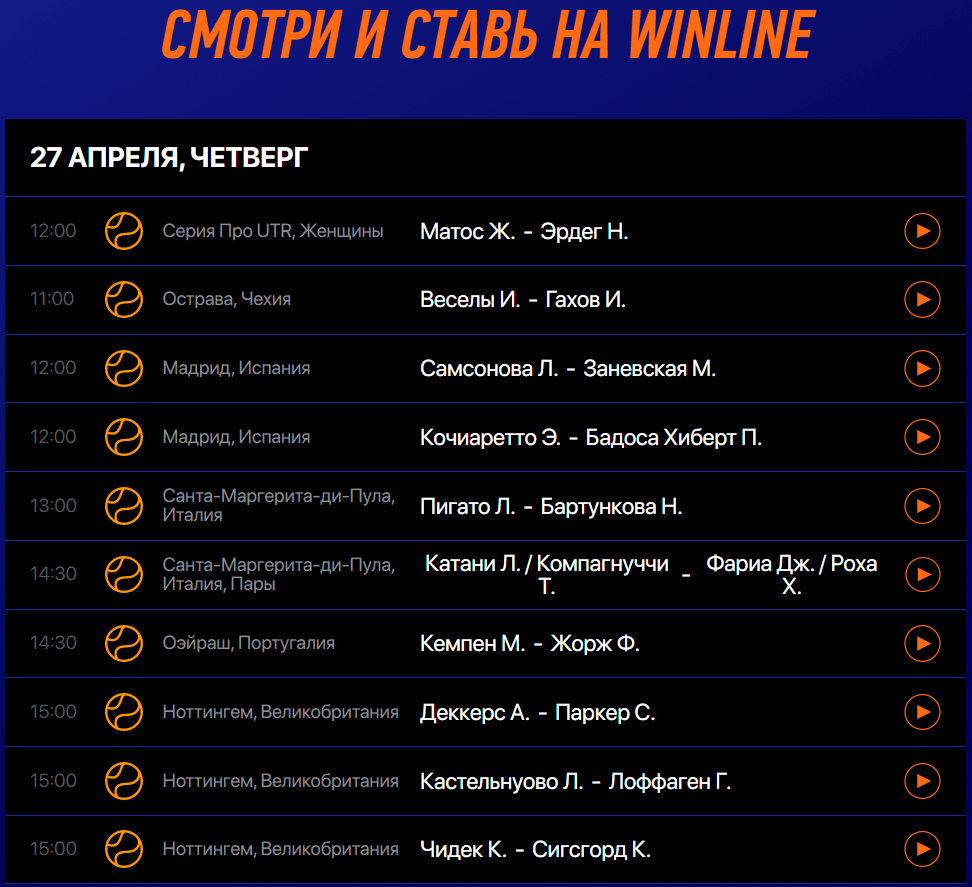 Где смотреть теннис?
