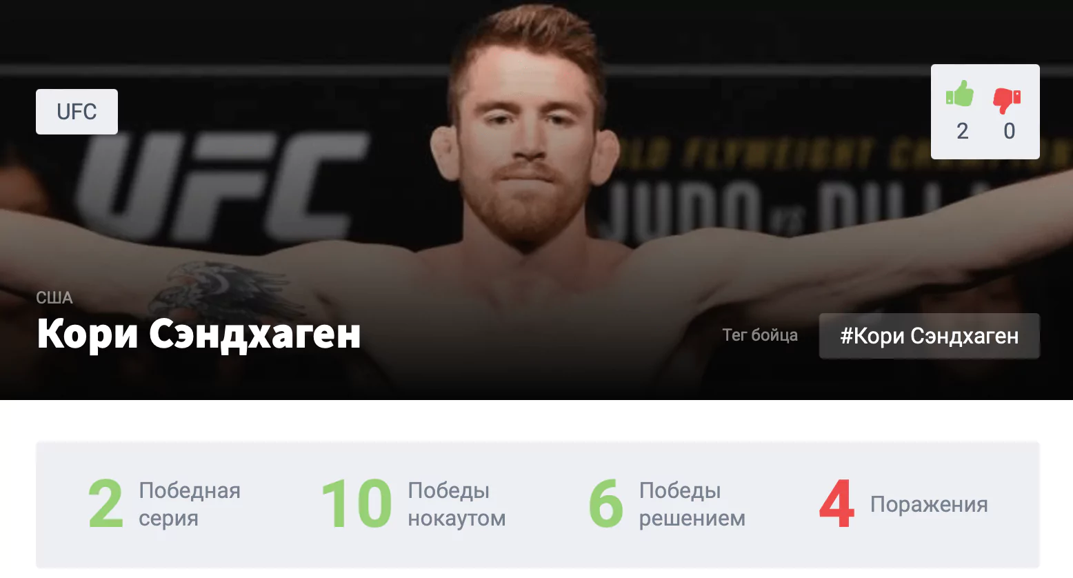 Прогноз на бой Кори Сэндхаген – Роб Фонт