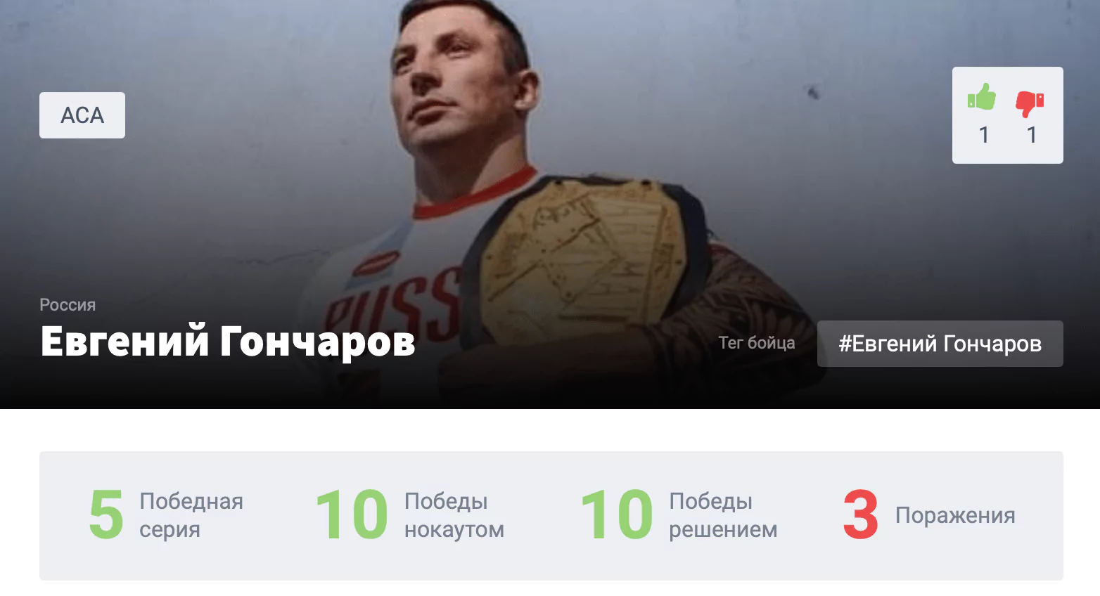 Прогноз на бой Евгений Гончаров – Антон Вязигин