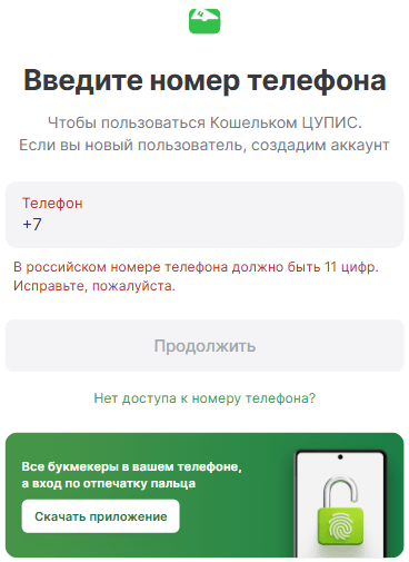 Регистрация и идентификация в ЦУПИС